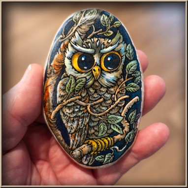 Owl a - Painted Rock